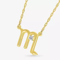 Womens Diamond Accent Natural White Diamond 10K Gold 17 1/2 Inch Pendant Necklace