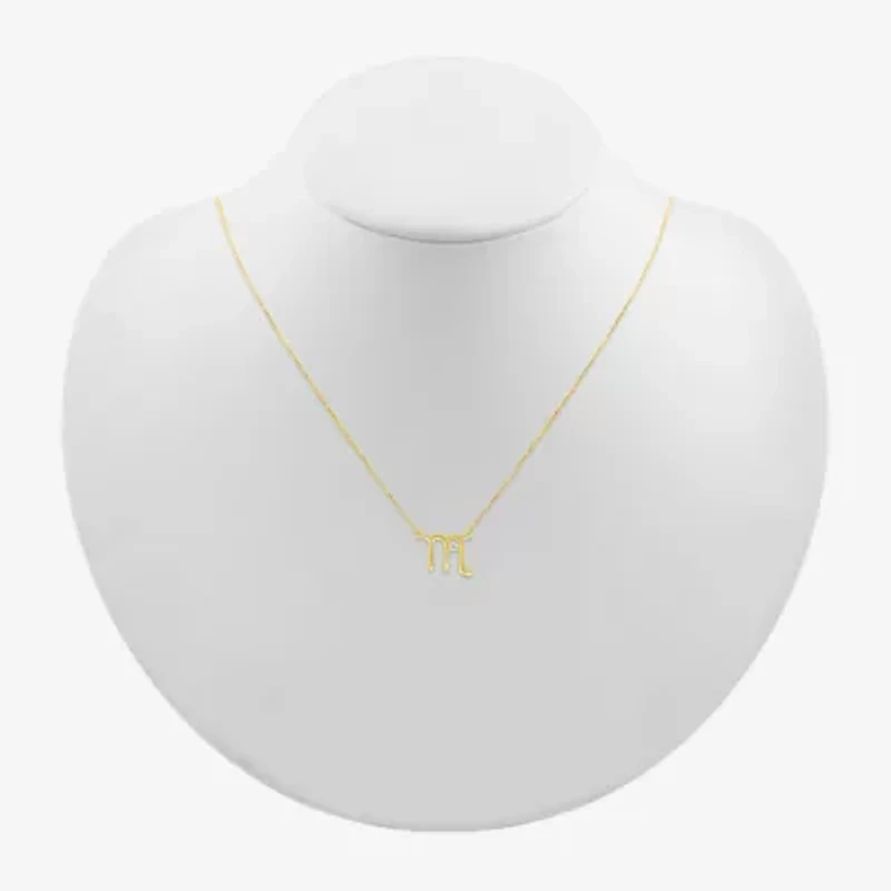 Womens Diamond Accent Natural White Diamond 10K Gold 17 1/2 Inch Pendant Necklace