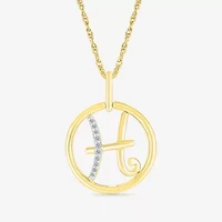 Womens Diamond Accent Natural White Diamond 14K Gold 18 Inch Pendant Necklace