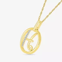 Womens Diamond Accent Natural White Diamond 14K Gold 18 Inch Pendant Necklace