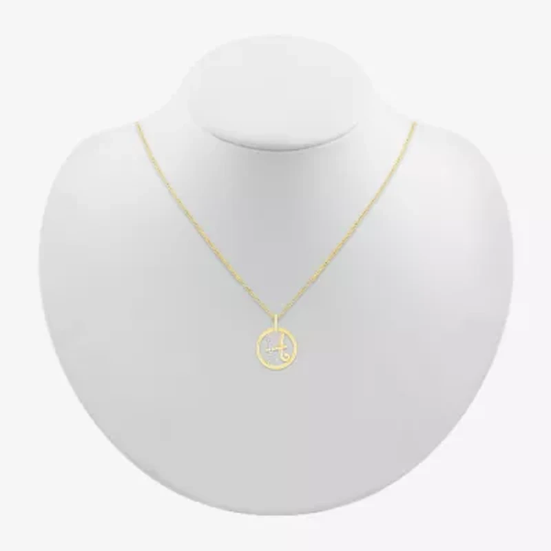 Womens Diamond Accent Natural White Diamond 14K Gold 18 Inch Pendant Necklace