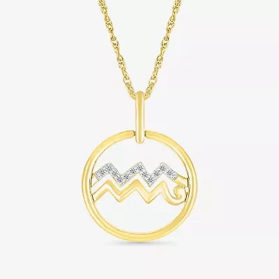 Womens Diamond Accent Natural White Diamond 14K Gold 18 Inch Pendant Necklace