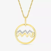 Womens Diamond Accent Natural White Diamond 14K Gold 18 Inch Pendant Necklace