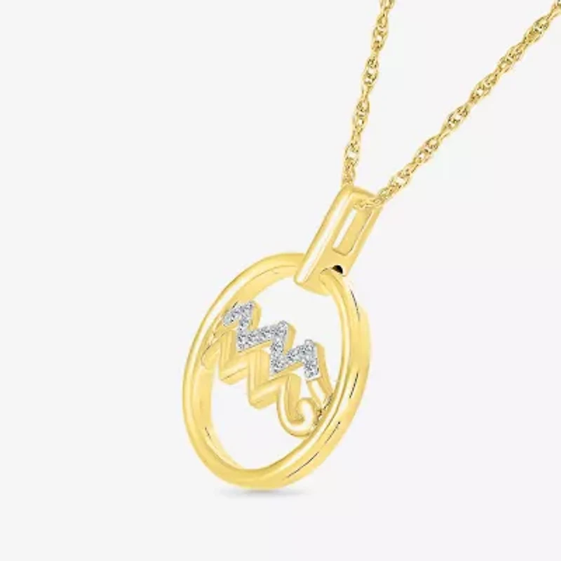 Womens Diamond Accent Natural White Diamond 14K Gold 18 Inch Pendant Necklace