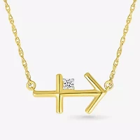 Unisex Adult Diamond Accent Natural White Diamond 10K Gold 17 1/2 Inch Pendant Necklace