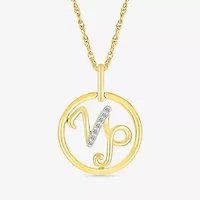 Womens Diamond Accent Natural White Diamond 14K Gold 18 Inch Pendant Necklace