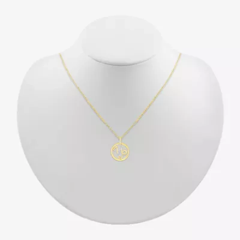Womens Diamond Accent Natural White Diamond 14K Gold 18 Inch Pendant Necklace