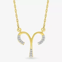 Unisex Adult Diamond Accent Natural White Diamond 10K Gold 17 1/2 Inch Pendant Necklace