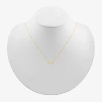 Unisex Adult Diamond Accent Natural White Diamond 10K Gold 17 1/2 Inch Pendant Necklace