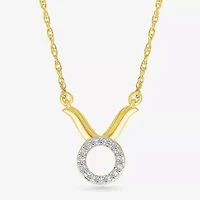 Womens Diamond Accent Natural White Diamond 10K Gold Inch Pendant Necklace