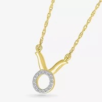 Womens Diamond Accent Natural White Diamond 10K Gold Inch Pendant Necklace