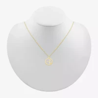 Womens Diamond Accent Natural White Diamond 10K Gold Inch Pendant Necklace