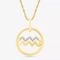 Womens Diamond Accent Natural White Diamond 10K Gold Inch Pendant Necklace
