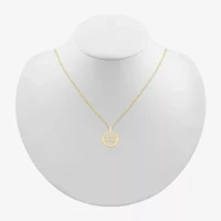 Womens Diamond Accent Natural White Diamond 10K Gold Inch Pendant Necklace