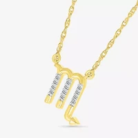 Womens Diamond Accent Natural White Diamond 10K Gold 17 1/2 Inch Pendant Necklace