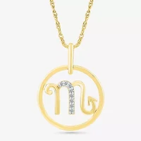 Womens Diamond Accent Natural White Diamond 10K Gold 18 Inch Pendant Necklace