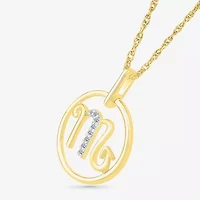 Womens Diamond Accent Natural White Diamond 10K Gold 18 Inch Pendant Necklace