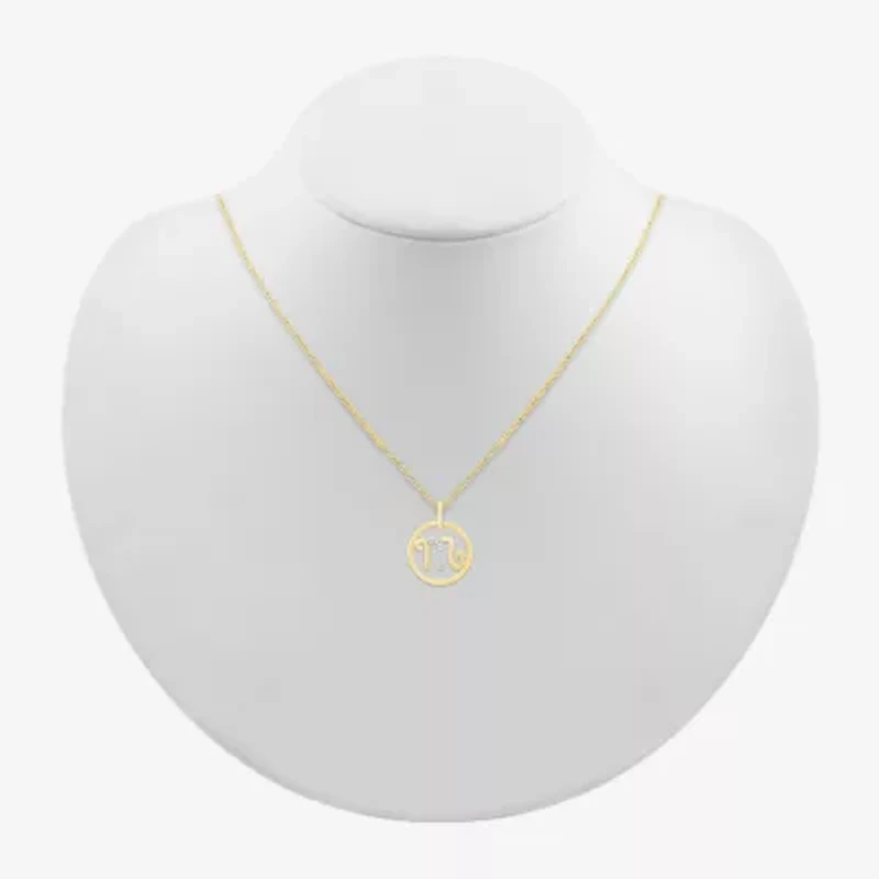 Womens Diamond Accent Natural White Diamond 10K Gold 18 Inch Pendant Necklace