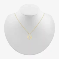 Womens Diamond Accent Natural White Diamond 10K Gold 18 Inch Pendant Necklace