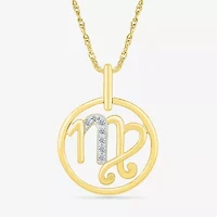 Womens Diamond Accent Natural White Diamond 10K Gold 18 Inch Pendant Necklace