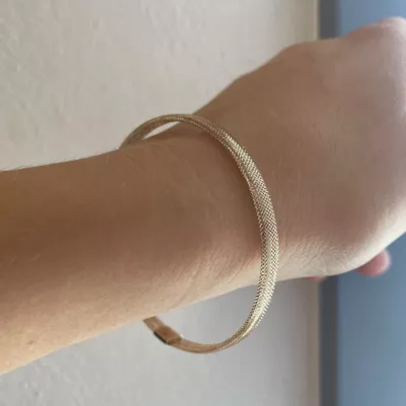 Made in Italy Womens 10K Gold Bangle Bracelet