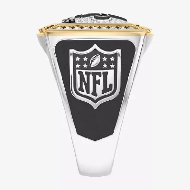 True Fans Fine Jewelry New Orleans Saints Mens 1/2 CT. Natural White Diamond 10K Two Tone Gold Fleur De Lis Fashion Ring