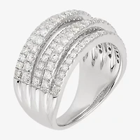 (H-I / I1) Womens 1 CT. T.W. Lab Grown White Diamond Sterling Silver Anniversary Band