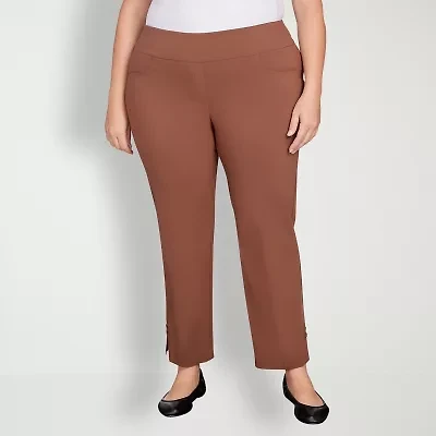 Hearts Of Palm Womens Plus Straight Mid Rise Pull-On Pant