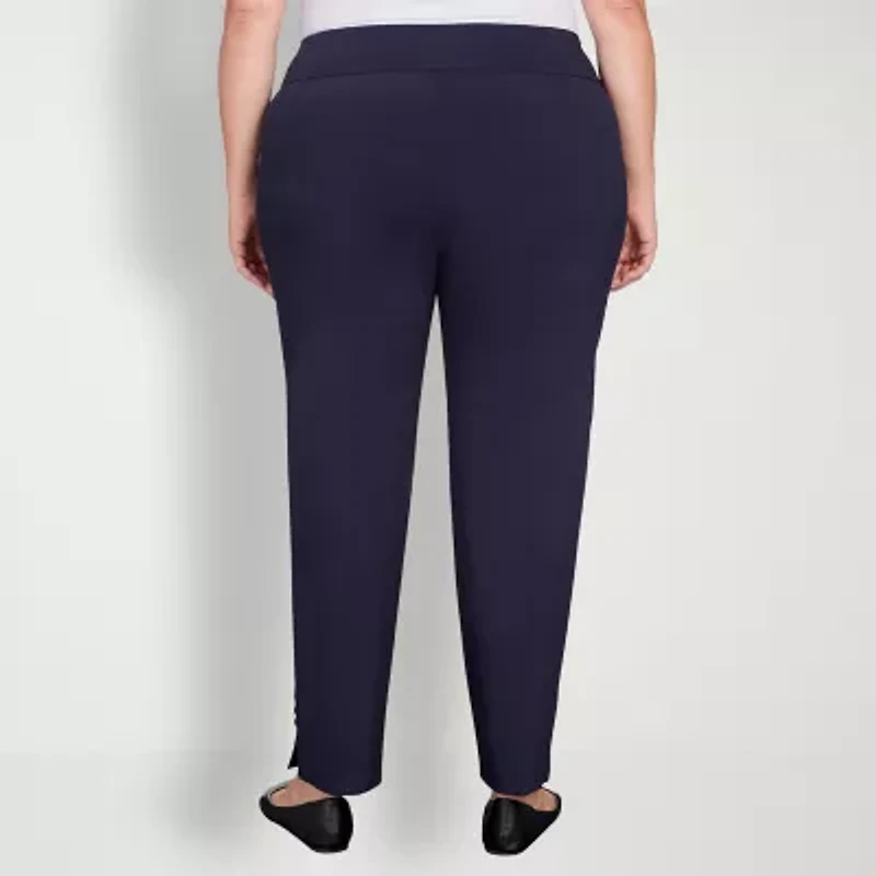 Hearts Of Palm Womens Plus Straight Mid Rise Pull-On Pant