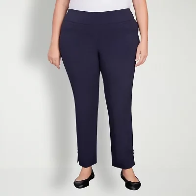 Hearts Of Palm Womens Plus Straight Mid Rise Pull-On Pant