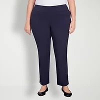 Hearts Of Palm Womens Plus Straight Mid Rise Pull-On Pant