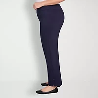 Hearts Of Palm Womens Plus Straight Mid Rise Pull-On Pant
