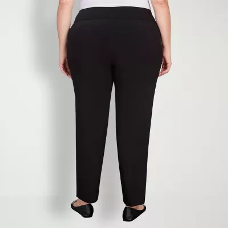 Hearts Of Palm Womens Plus Straight Mid Rise Pull-On Pant