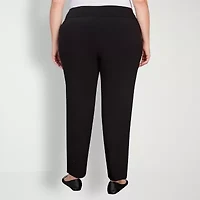 Hearts Of Palm Womens Plus Straight Mid Rise Pull-On Pant