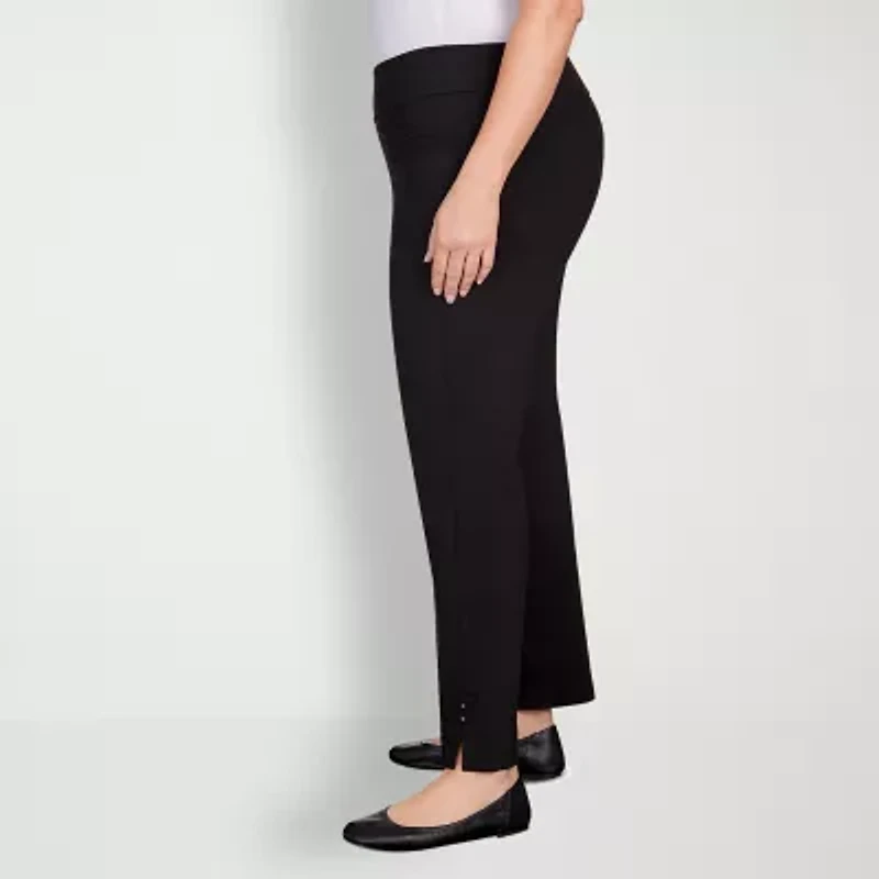 Hearts Of Palm Womens Plus Straight Mid Rise Pull-On Pant