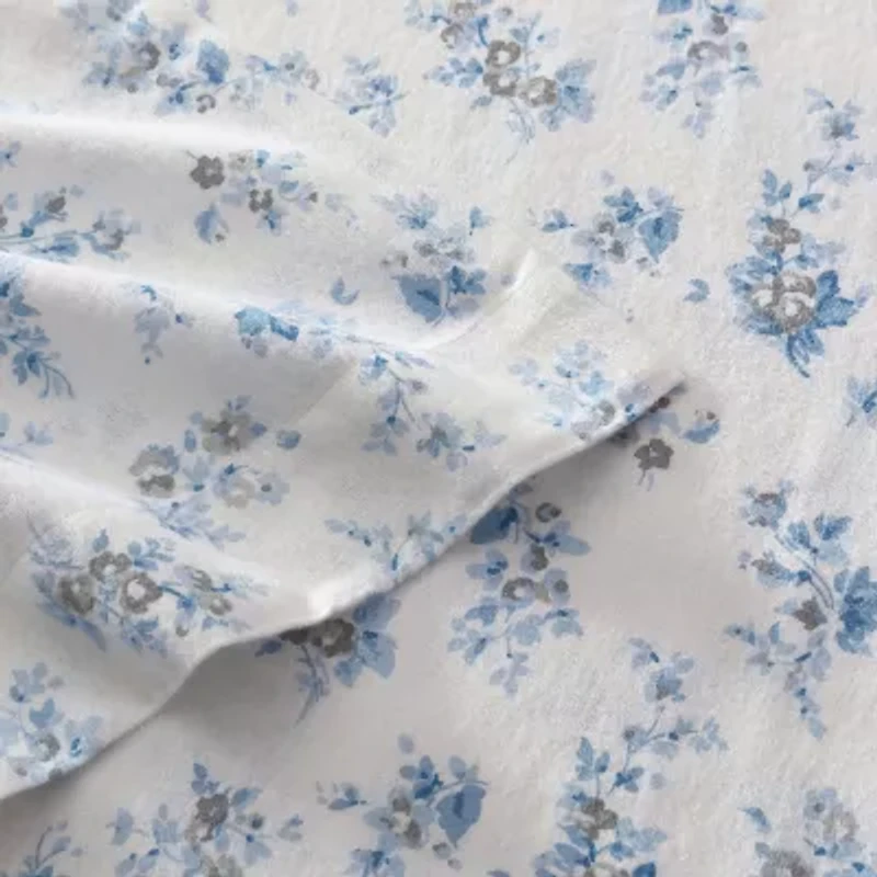 Laura Ashley Audrey Cotton Flannel Deep Pocket Sheet Set