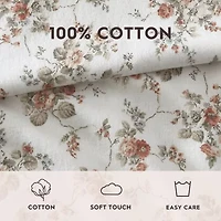 Laura Ashley Le Fleur Cotton Flannel Deep Pocket Sheet Set