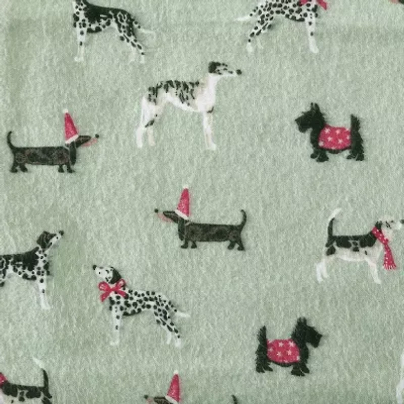 Laura Ashley Holiday Pups Cotton Flannel Deep Pocket Sheet Set