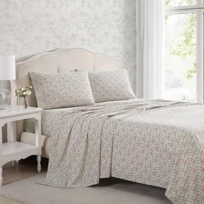 Laura Ashley Emogene Cotton Percale Deep Pocket Sheet Set