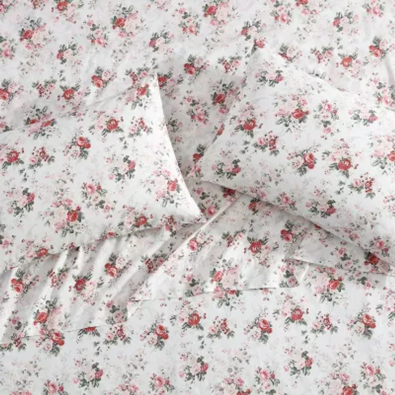 Laura Ashley Ashfield Cotton Percale Deep Pocket Sheet Set