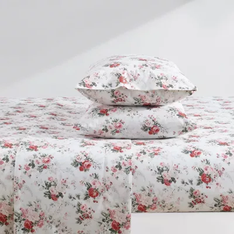 Laura Ashley Ashfield Cotton Percale Deep Pocket Sheet Set