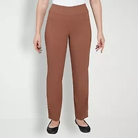 Hearts Of Palm Womens Straight Mid Rise Pull-On Pant