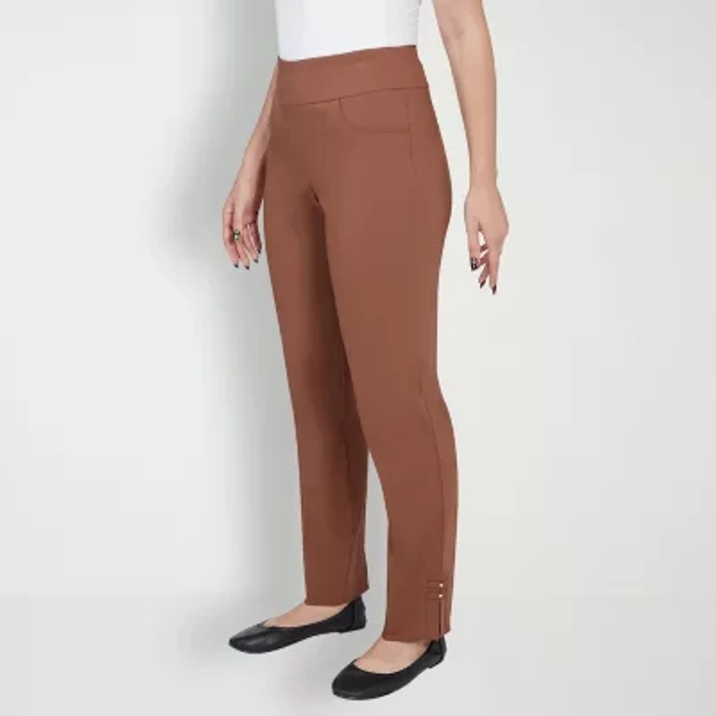 Hearts Of Palm Womens Straight Mid Rise Pull-On Pant