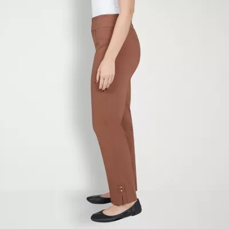 Hearts Of Palm Womens Straight Mid Rise Pull-On Pant