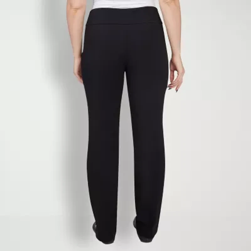 Hearts Of Palm Womens Straight Mid Rise Pull-On Pant