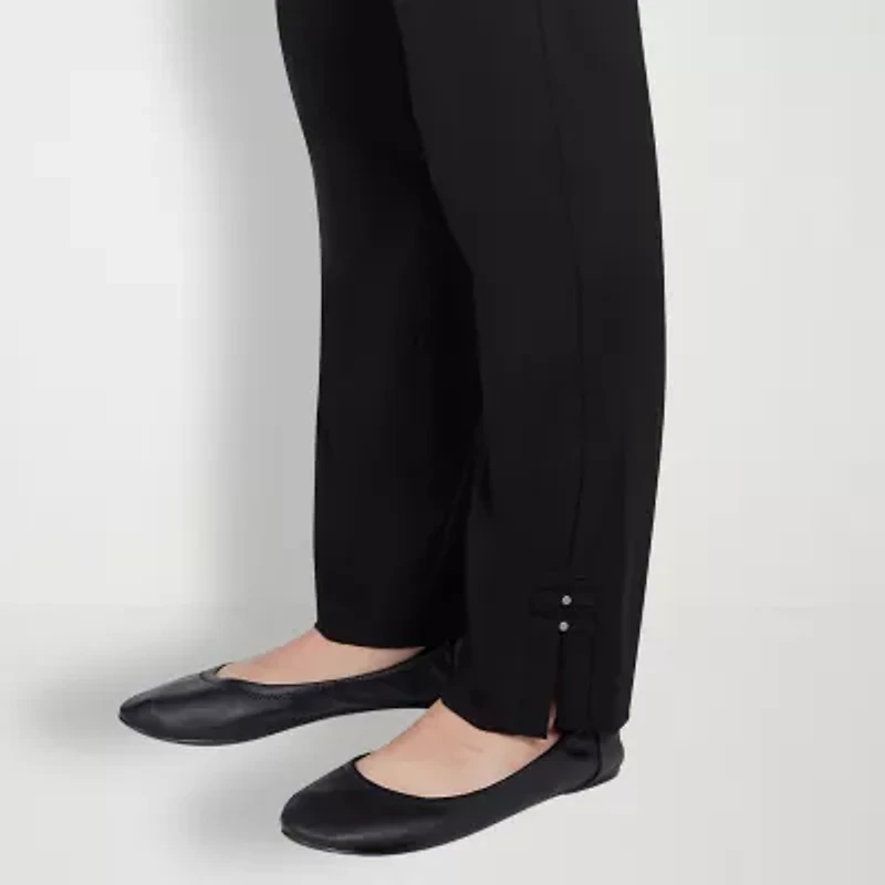 Hearts Of Palm Womens Straight Mid Rise Pull-On Pant