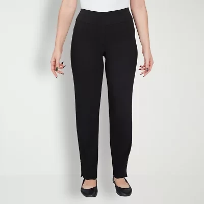 Hearts Of Palm Womens Straight Mid Rise Pull-On Pant