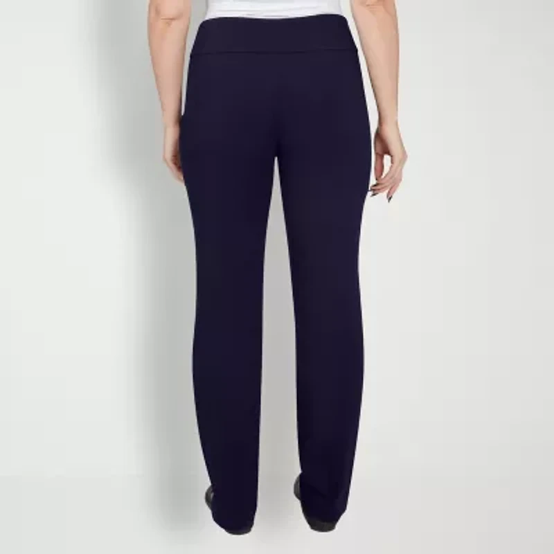 Hearts Of Palm Womens Straight Mid Rise Pull-On Pant