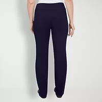 Hearts Of Palm Womens Straight Mid Rise Pull-On Pant