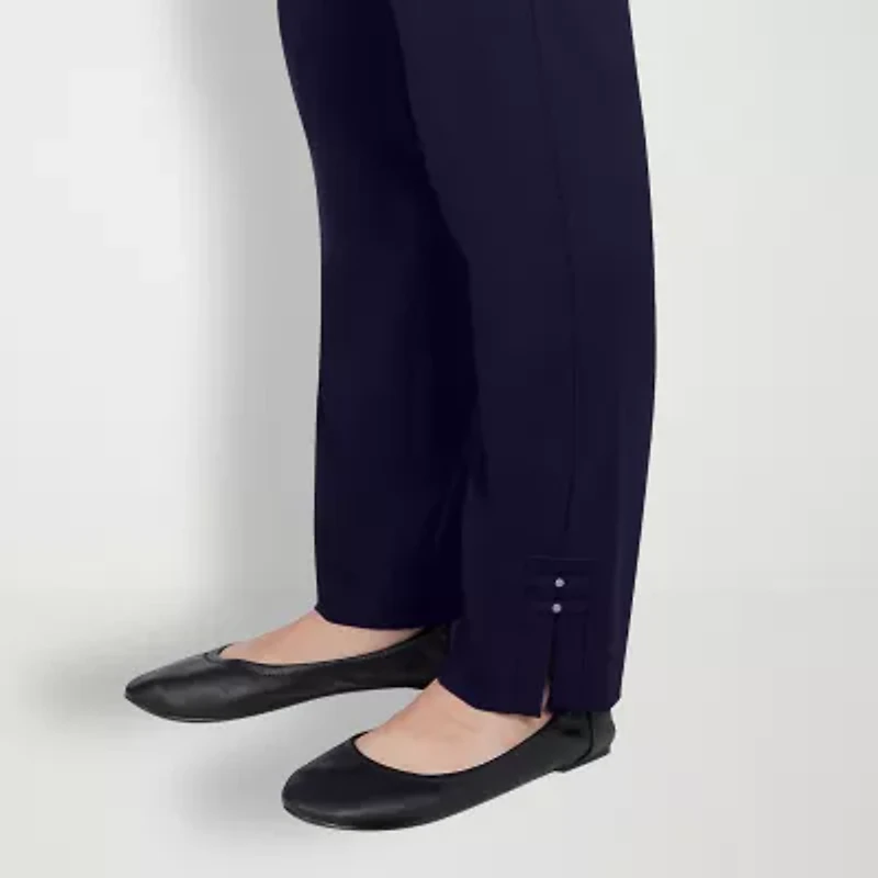 Hearts Of Palm Womens Straight Mid Rise Pull-On Pant